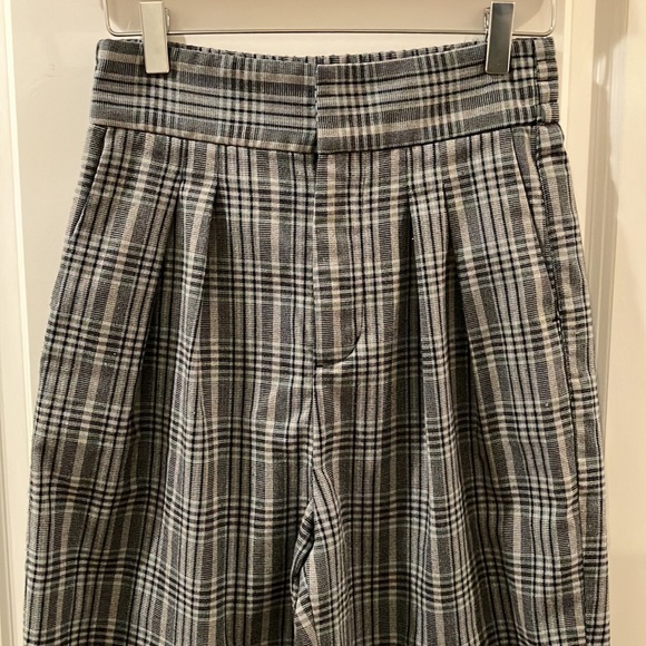 Urban Outfitters High Waisted Plaid Pleated Trouser S - Picture 6 of 15